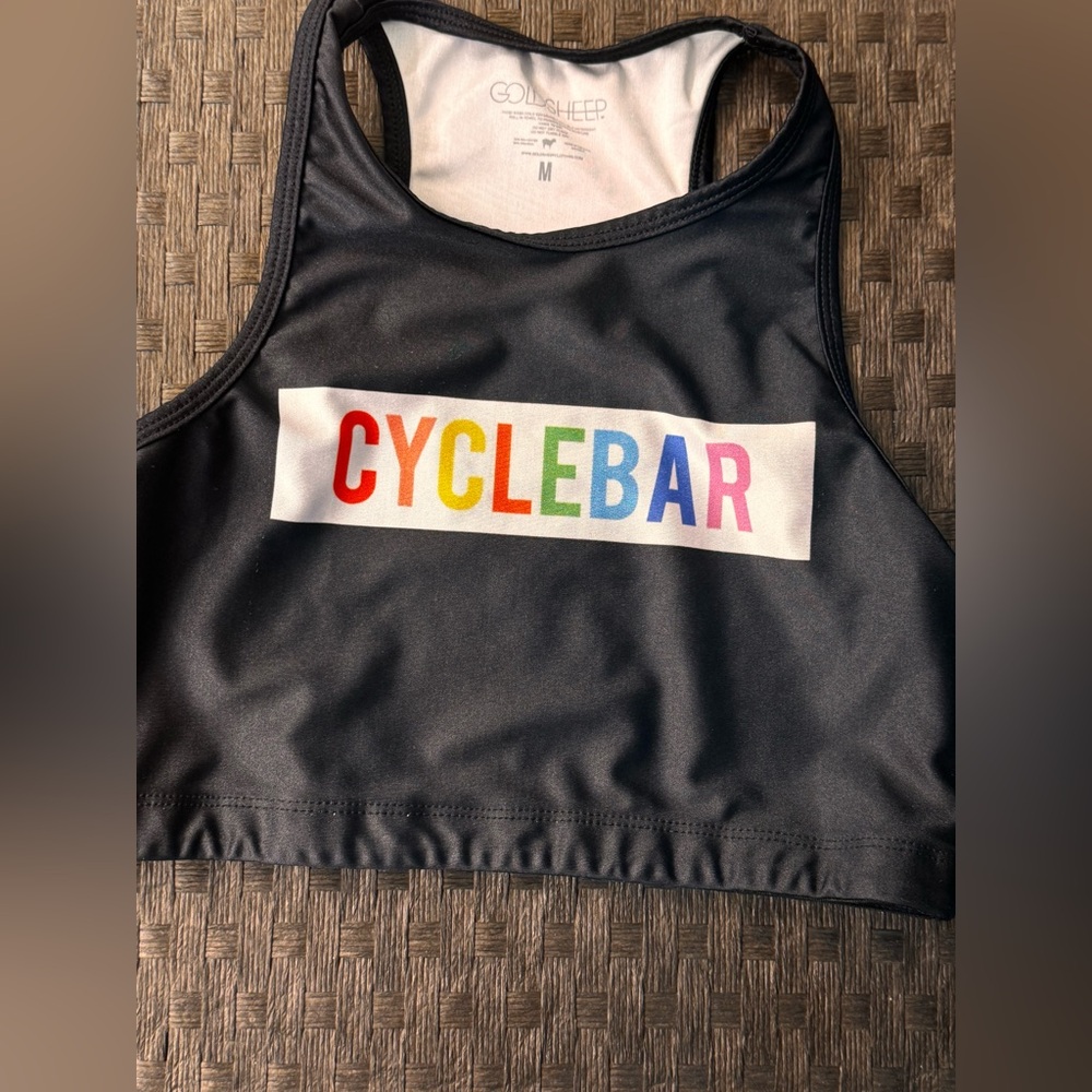 Black Sports Bra with CycleBar Logo